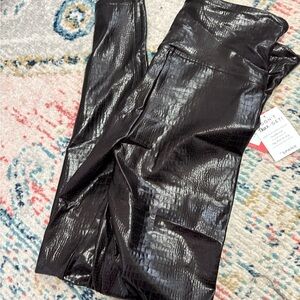 Spanx Faux Croc Leather Leggings, size XL